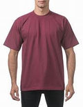 Burgundy Men's Pro Club Heavyweight Cotton Short Sleeve T-Shirt