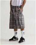 Dark Grey Shaka Wear Plaid Shorts