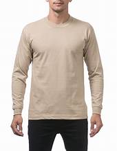 Khaki Pro Club Heavyweight Long Sleeve T-Shirt