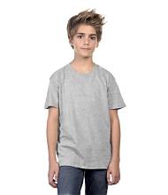 Light Gray Pro Club Youth Fit Cotton T-Shirt - Plain, Basic, Solid Colors, All Seasons Menswear Top