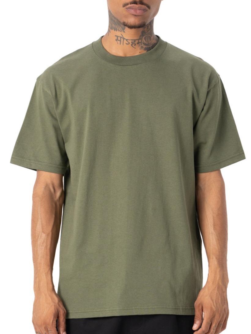 Olive Green Pro Club Mens COMFORT Cotton T-Shirt