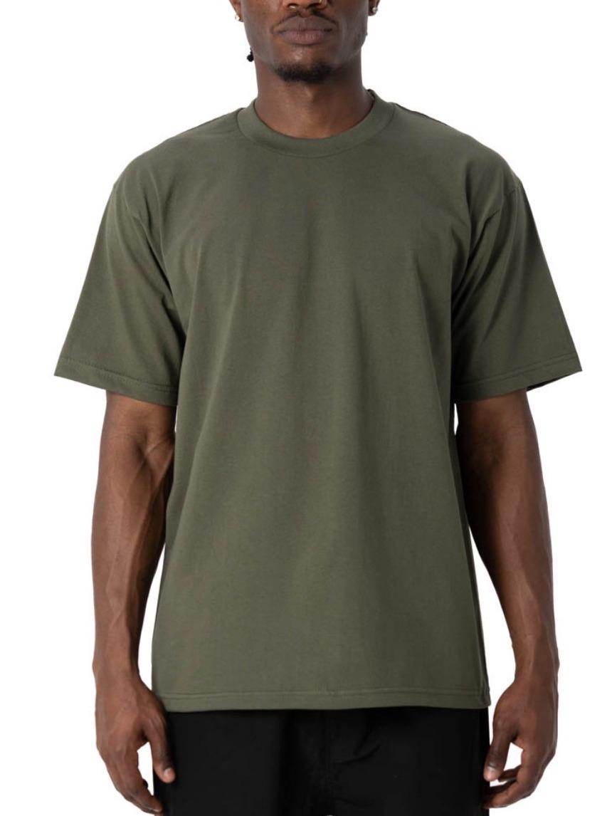 Olive Men's Pro Club Heavyweight Cotton Short Sleeve T-Shirt