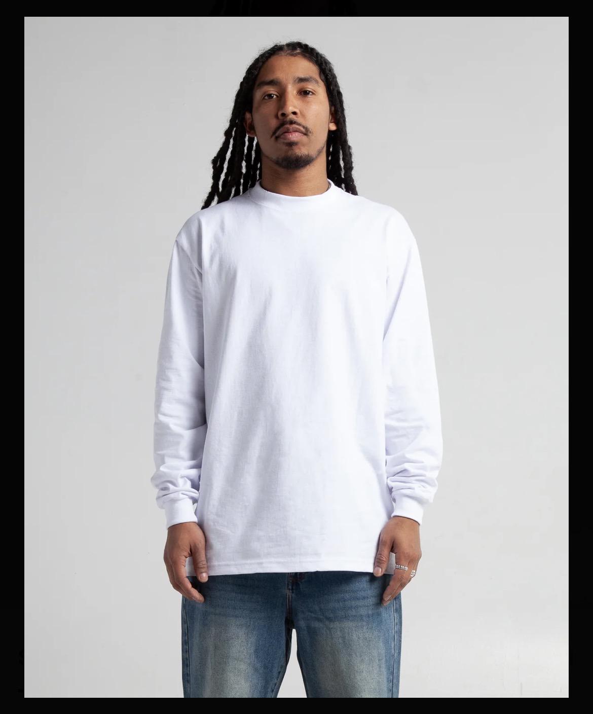 White Shaka Wear Heavyweight Long Sleeve T-Shirt